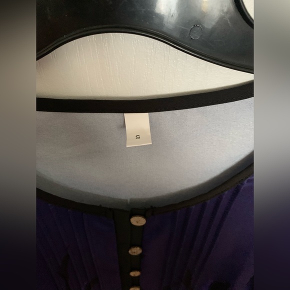 Dark purple tunic with floral motif (Size:S) - Picture 4 of 5